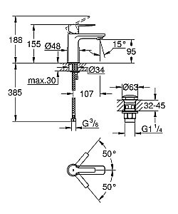 Смеситель для раковины Grohe Lineare New 23791001 купить в интернет-магазине сантехники Sanbest