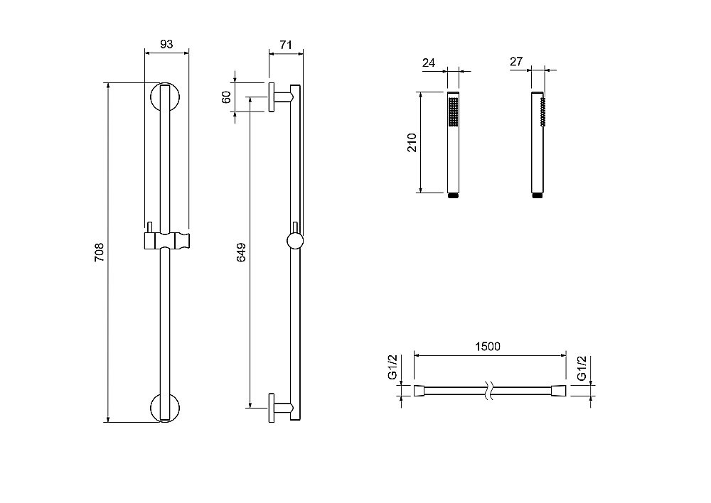Душевой гарнитур Aquatek Европа AQ2012BG золото шлифованное купить в интернет-магазине сантехники Sanbest
