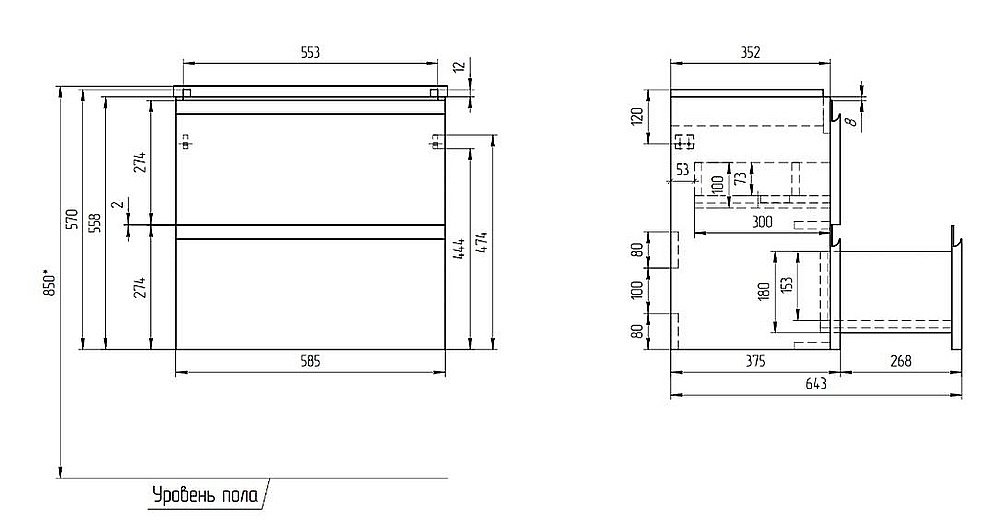 Мебель для ванной Cersanit Moduo Slim 60 белая для ванной в интернет-магазине Sanbest