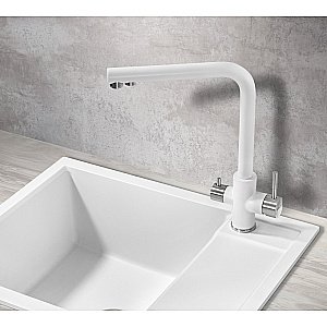 Смеситель для кухни Milacio Ultra MCU.553.WH белый/хром купить в интернет-магазине сантехники Sanbest