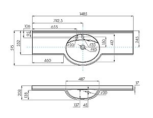 Раковина Акватон Отель 149 1A70133NOT010 белая купить в интернет-магазине Sanbest