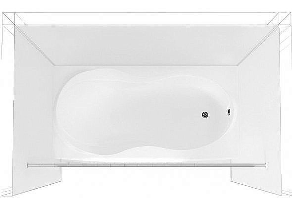 Карниз для ванны Aquanet 180 хром купить в интернет-магазине сантехники Sanbest