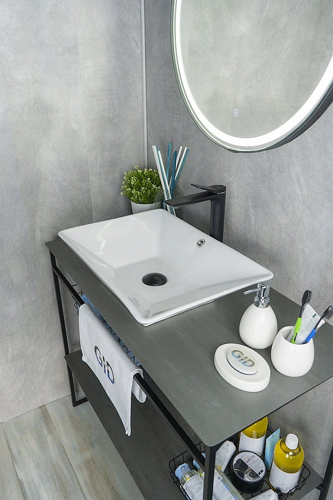 Раковина накладная Gid 55,5 N9212 51131 белая купить в интернет-магазине Sanbest