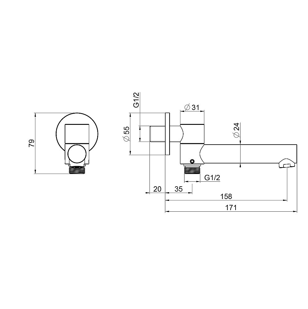 Излив для ванны WONZON & WOGHAND WW-88SZ10-BGM темный графит купить в интернет-магазине сантехники Sanbest