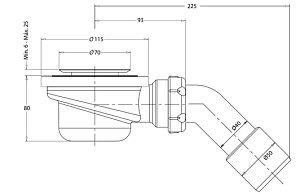 Сифон Radaway PB50T Ø50 купить в интернет-магазине сантехники Sanbest