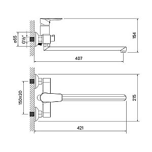 Смеситель для ванны IDDIS Cloud CLOSBL2i10WA купить в интернет-магазине сантехники Sanbest