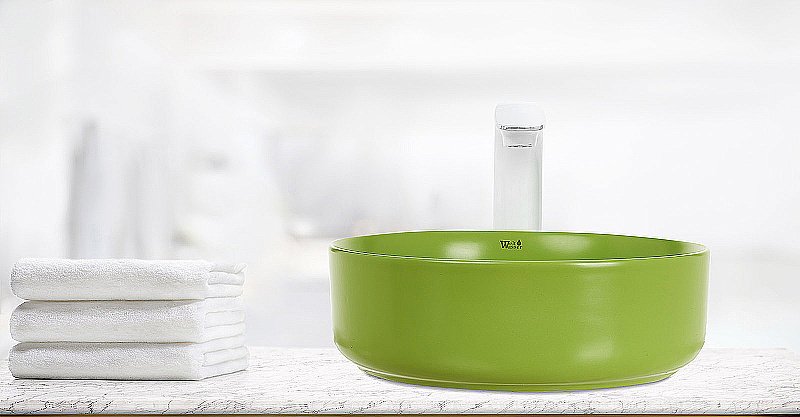 Раковина накладная WeltWasser WW ELBACH 3134 MGG 35,5 салатовая матовая купить в интернет-магазине Sanbest