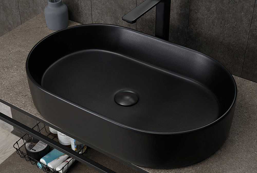 Раковина накладная Gid Lago 61 Bm1479 53354 черная матовая купить в интернет-магазине Sanbest