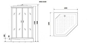 Душевая кабина с сенсором Niagara Premium NG- 6002-01GD 100x100 купить в интернет-магазине Sanbest