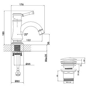 Смеситель для раковины Lemark Peretto LM6306RB купить в интернет-магазине сантехники Sanbest
