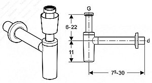 Сифон для раковины Geberit 151.034.11.1 купить в интернет-магазине сантехники Sanbest