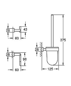 Набор аксессуаров Grohe Essentials Cube (3 предмета) 40757001 купить в интернет-магазине сантехники Sanbest
