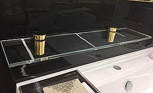 Полка стеклянная De Aqua Токката 258146 140 золото купить в интернет-магазине сантехники Sanbest