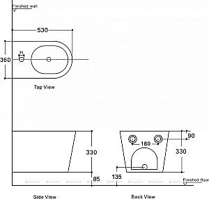 Биде подвесное Aquanet Atago 2.0 B2 LX-1057 купить в интернет-магазине Sanbest