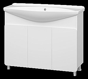 Тумба с раковиной Misty Чегет -105 П-Чег-01105-011 белая для ванной в интернет-магазине Sanbest