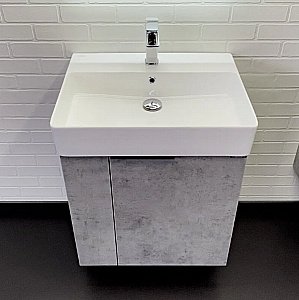 Тумба с раковиной Comforty Асти 60 00-00019191 светлый бетон для ванной в интернет-магазине Sanbest