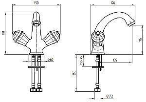 Смеситель для раковины Migliore Prestige Swarovski 28006 хром купить в интернет-магазине сантехники Sanbest
