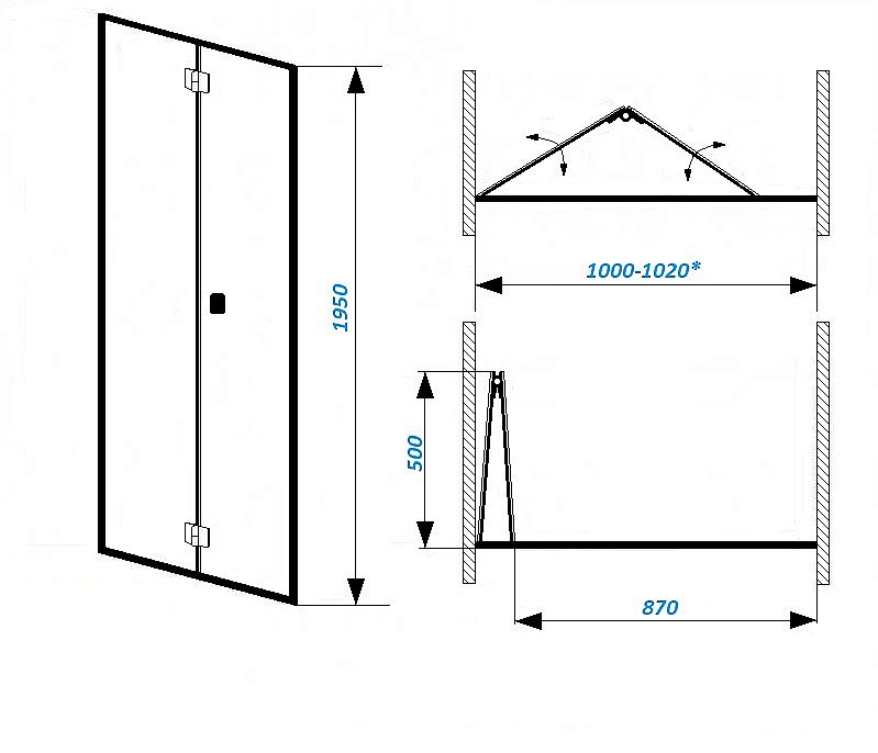 Душевая дверь CeruttiSpa BELLA D101B 100 купить в интернет-магазине Sanbest