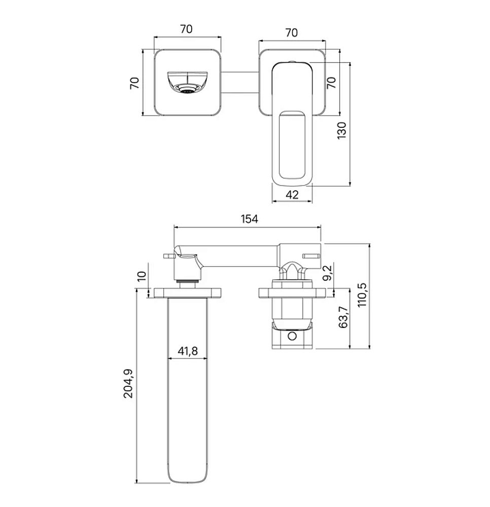 Смеситель для раковины Iddis Slide SLIBL00i65 черный матовый купить в интернет-магазине сантехники Sanbest