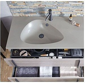 Тумба с раковиной Jacob Delafon NOUVELLE VAGUE 100 EB3032-E73+EXAQ112-Z-00 фактурный дуб для ванной в интернет-магазине Sanbest