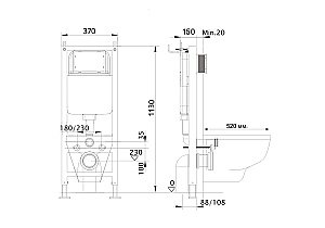 Инсталляция для унитаза Aquatek Standart 37 INS-0000017 купить в интернет-магазине сантехники Sanbest