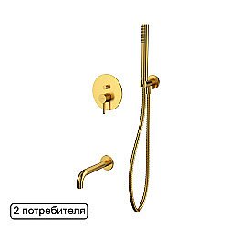 Смеситель для ванны WhiteCross Y YSET06GLB матовое золото купить в интернет-магазине сантехники Sanbest