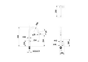 Смеситель для кухни с выдвижным изливом WONZON & WOGHAND, Темный графит (WW-A21252-BGG) купить в интернет-магазине сантехники Sanbest