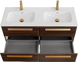 Тумба с раковиной Cezares ECO-CER-N 120 ECO-CER-N-1200-4C-SO-2-NCS-P орех шоколад софт для ванной в интернет-магазине Sanbest