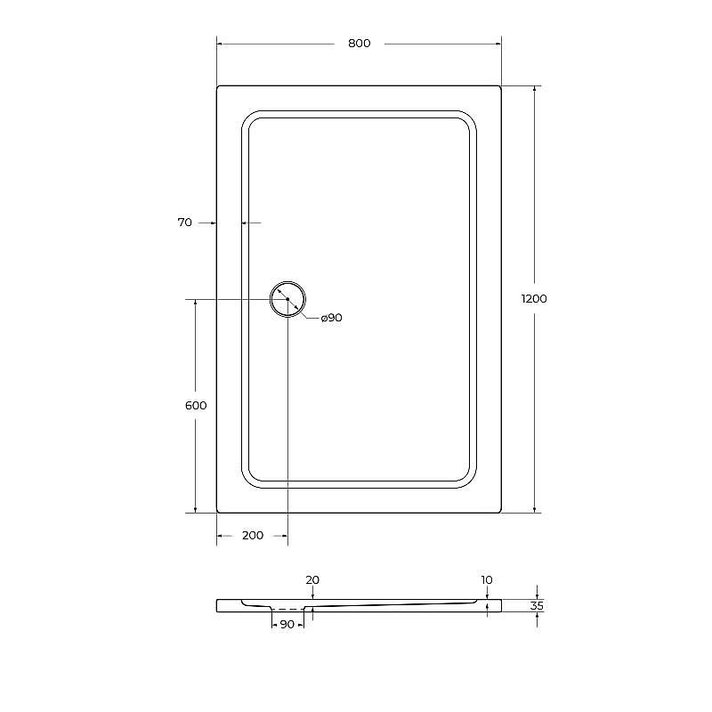 Душевой поддон Cezares TRAY-M-AH 120x80 купить в интернет-магазине Sanbest