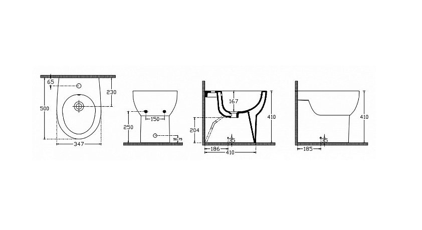 Биде напольное ISVEA Absolute 10AB42001SV белый купить в интернет-магазине Sanbest
