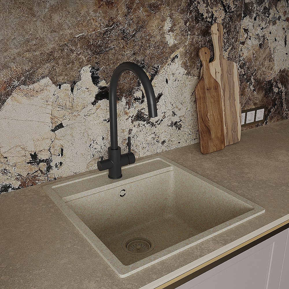 Смеситель для кухни Oliveeka KS OL-458022-MB черный матовый купить в интернет-магазине сантехники Sanbest