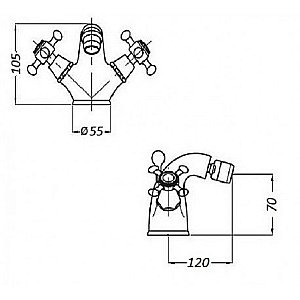 Смеситель на биде Magliezza Bianco 50109 бронза купить в интернет-магазине сантехники Sanbest