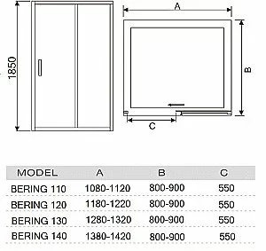 Душевая дверь RIVER BERING 120 купить в интернет-магазине Sanbest