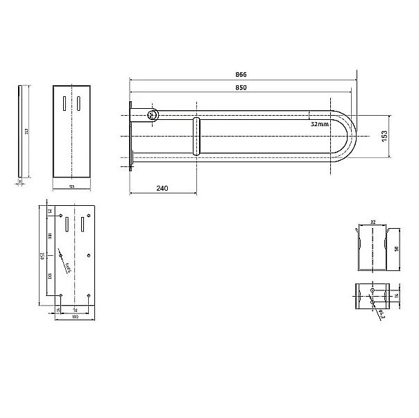 Поручень Bemeta Help 301607323 белый купить в интернет-магазине сантехники Sanbest