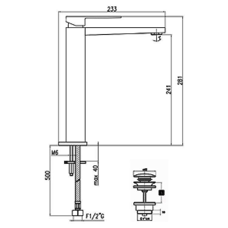 Смеситель для раковины Webert Pegaso PE830402560 купить в интернет-магазине сантехники Sanbest