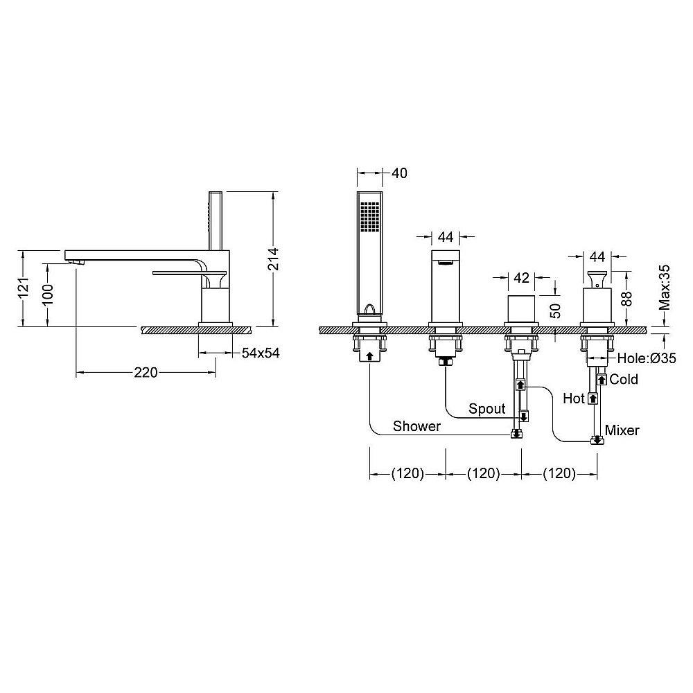 Смеситель для ванны Timo Torne 4330/17Y купить в интернет-магазине сантехники Sanbest