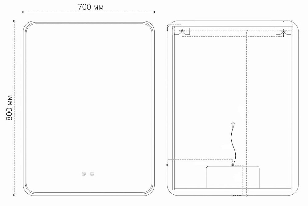 Зеркало Grossman ELEGANS-норма Black 70x80 1770802 черное в ванную от интернет-магазине сантехники Sanbest