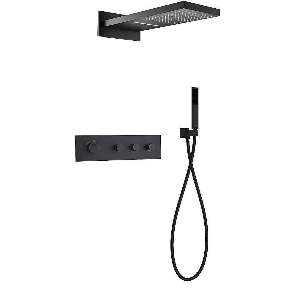 Душевая система Black&White Universe UK8330B черная матовая купить в интернет-магазине сантехники Sanbest