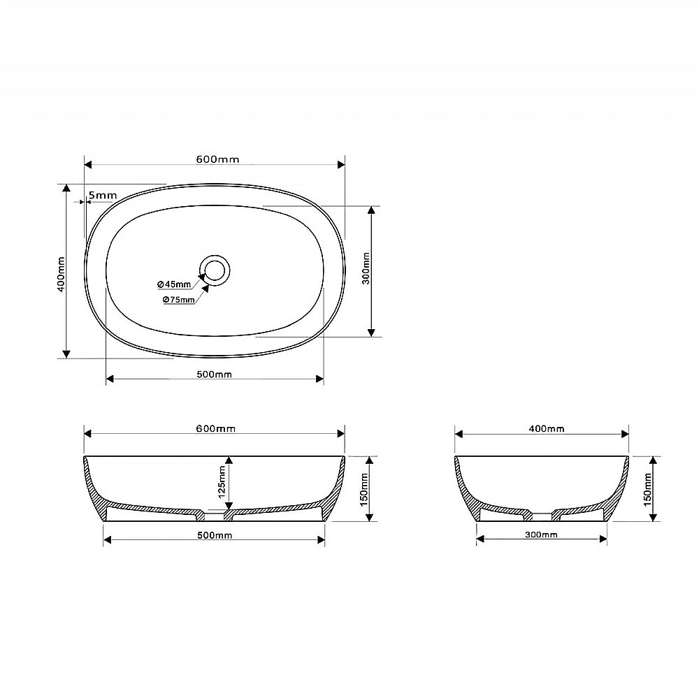 Раковина накладная ABBER Stein AS2633 белая матовая купить в интернет-магазине Sanbest