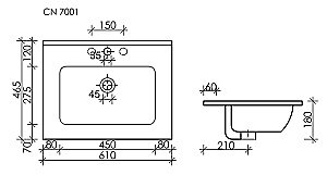 Тумба с раковиной Sancos FOLK Floor FL60FCP/CN7001MB 60 Капучино для ванной в интернет-магазине Sanbest