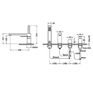 Смеситель для ванны Timo Torne 4330/17Y купить в интернет-магазине сантехники Sanbest