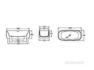Ванна Roca Beyond 248465000 160х75 купить в интернет-магазине Sanbest