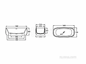 Ванна Roca Beyond 248465000 160х75 купить в интернет-магазине Sanbest