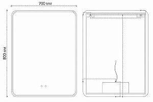 Зеркало Grossman ELEGANS-норма Black 70x80 1770802 черное в ванную от интернет-магазине сантехники Sanbest