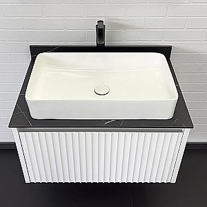 Тумба с раковиной Comforty Марсель 75 00-00013396 белая матовая для ванной в интернет-магазине Sanbest