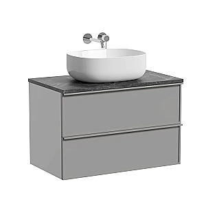 Тумба с раковиной и столешницей Sancos Velta 80 VL80WG+CN6018 теплый серый матовый/раковина белая для ванной в интернет-магазине Sanbest