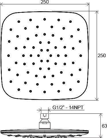 Насадка для душа квадратная Ravak ABS 983.10 купить в интернет-магазине сантехники Sanbest