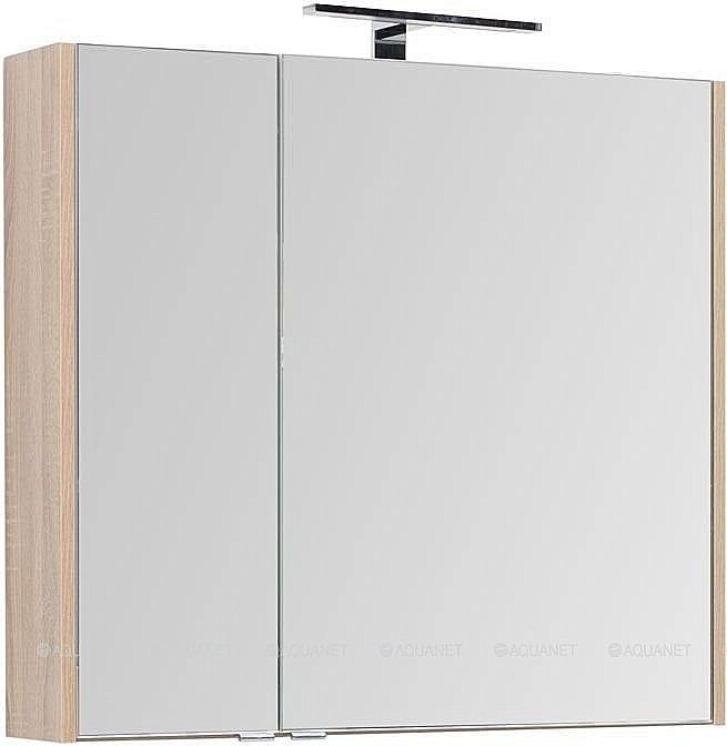 Зеркальный шкаф Aquanet Остин 85 дуб сонома купить в интернет-магазине сантехники Sanbest