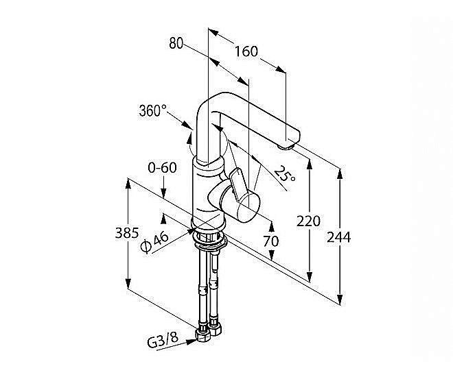 Смеситель для раковины Kludi Zenta 420260575 купить в интернет-магазине сантехники Sanbest