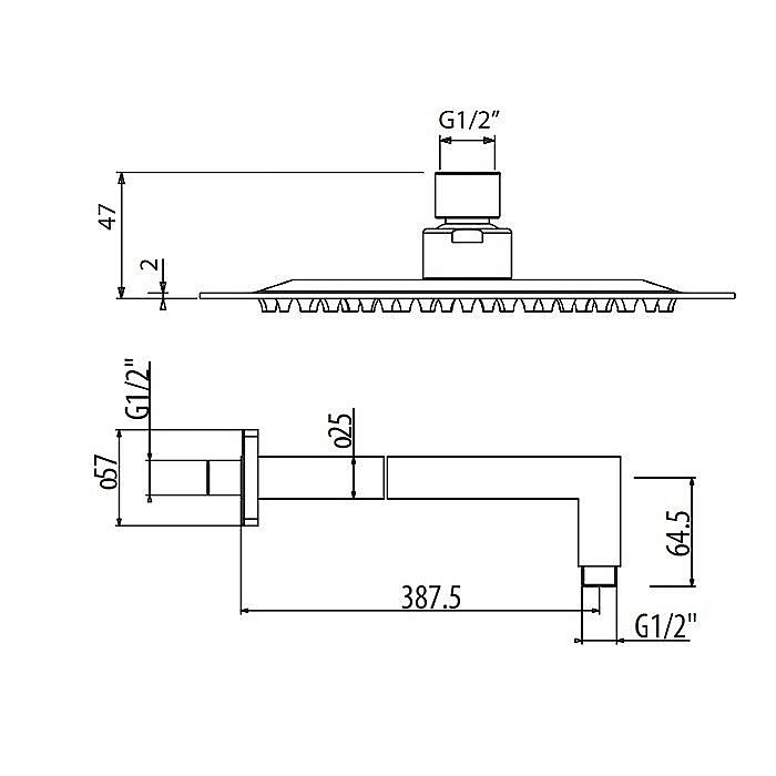 Держатель верхнего душа Gattoni Bracci Doccia BRPEQ400 купить в интернет-магазине сантехники Sanbest